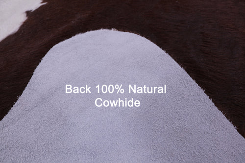 Brown & White Natural Cowhide Rug - XX-Large 7' 4