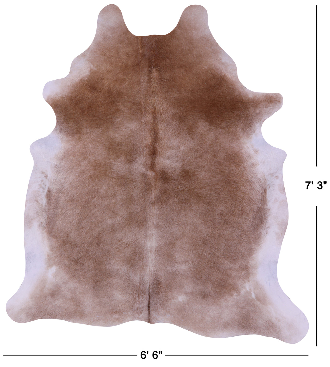 Light Brown Natural Cowhide Rug - X-Large 7' 3"H x 6' 6"W