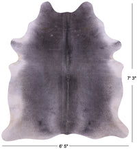 Thumbnail for Grey Natural Cowhide Rug - X-Large 7' 3