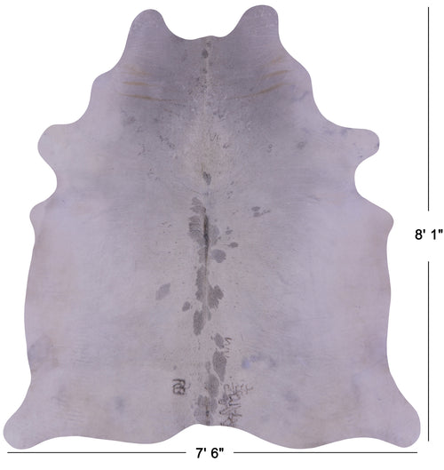 Grey & White Natural Cowhide Rug - XX-Large 8' 1