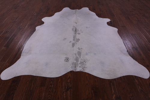 Grey & White Natural Cowhide Rug - XX-Large 8' 1