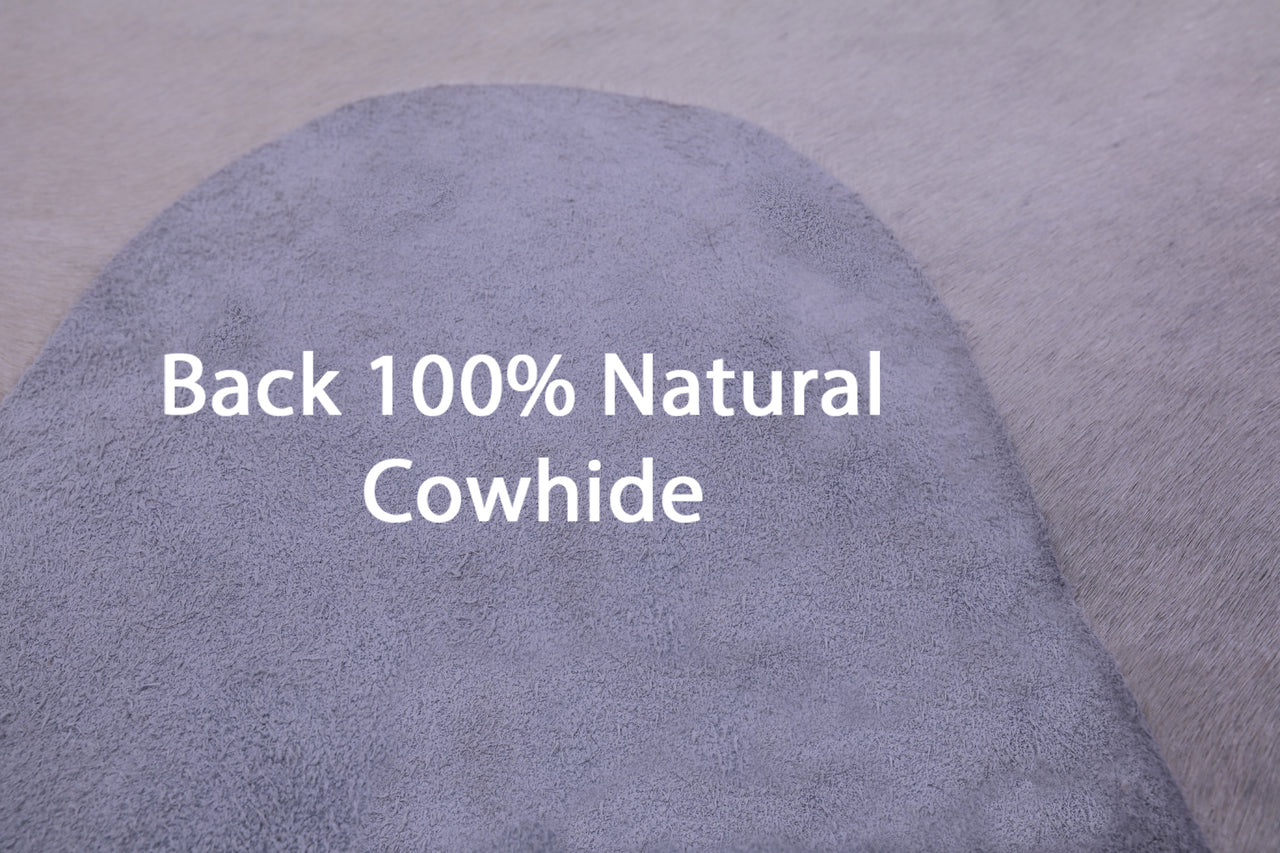 Grey & White Natural Cowhide Rug - XX-Large 8' 1"H x 7' 6"W