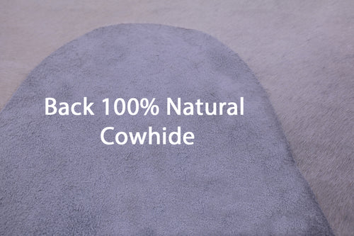 Grey & White Natural Cowhide Rug - XX-Large 8' 1