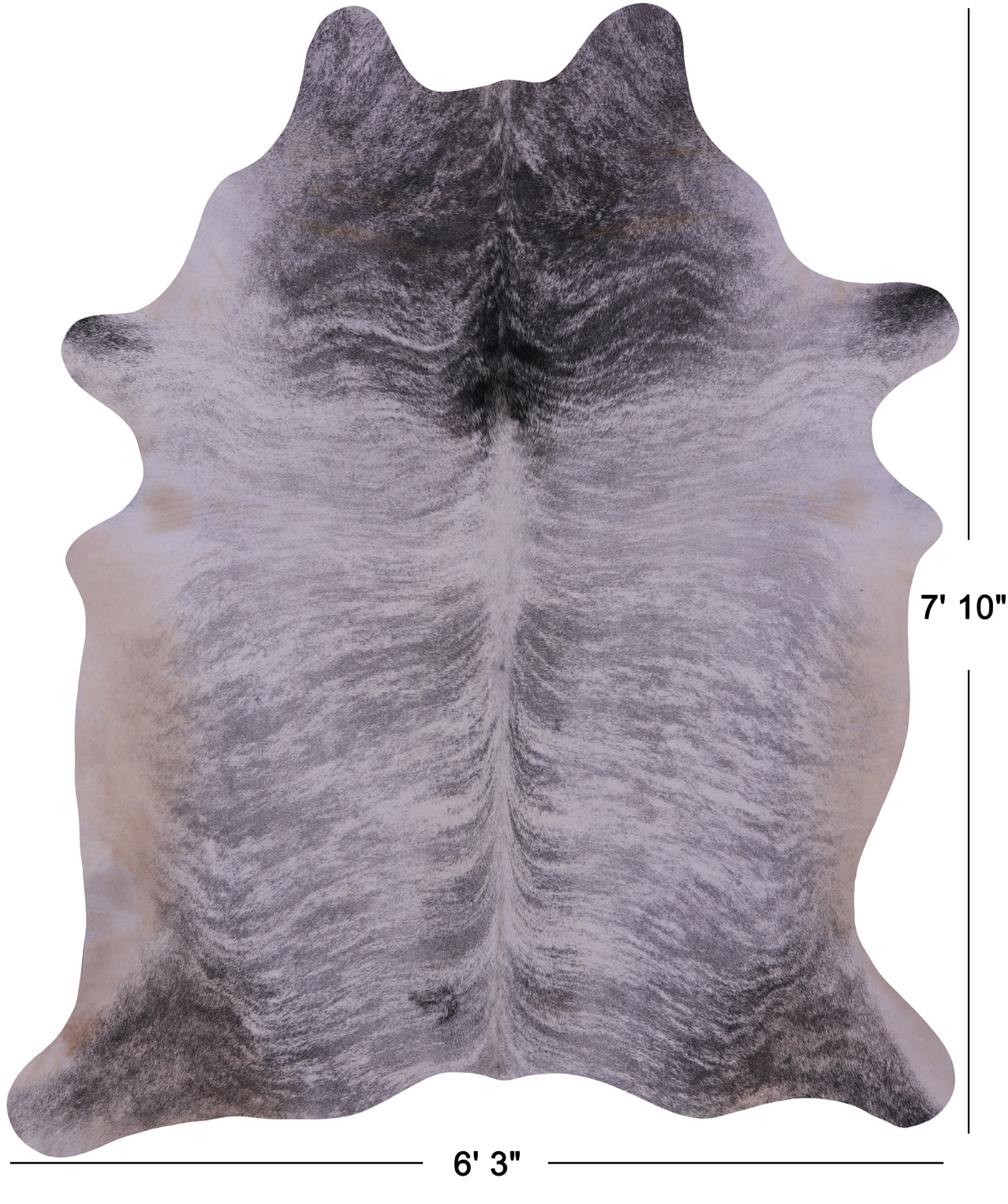 Grey Brindle Natural Cowhide Rug - XX-Large 7' 10"H x 6' 3"W