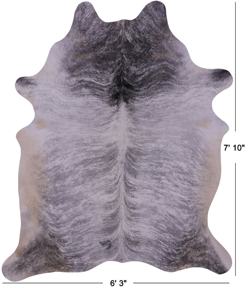 Grey Brindle Natural Cowhide Rug - XX-Large 7' 10