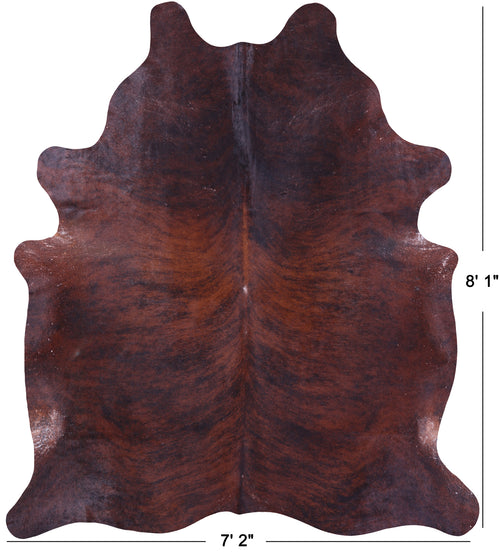 Dark Brindle Natural Cowhide Rug - XX-Large 8' 1