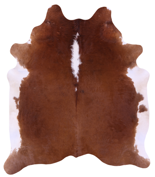 Brown & White Natural Cowhide Rug - XX-Large 7' 7