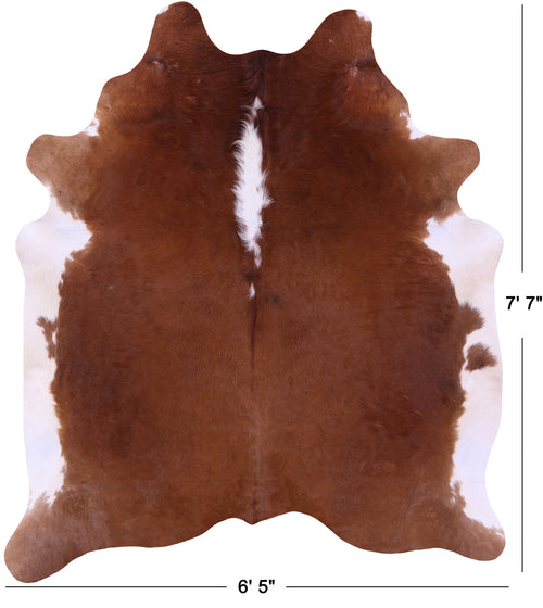 Brown & White Natural Cowhide Rug - XX-Large 7' 7