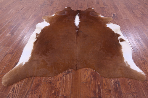 Brown & White Natural Cowhide Rug - XX-Large 7' 7
