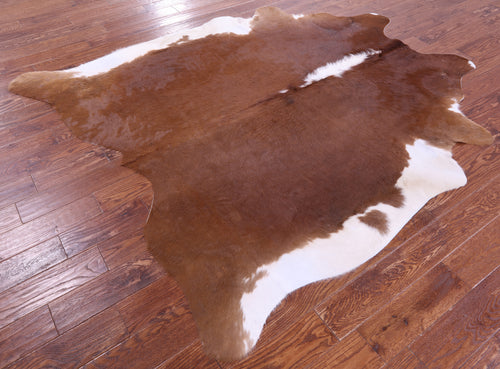 Brown & White Natural Cowhide Rug - XX-Large 7' 7