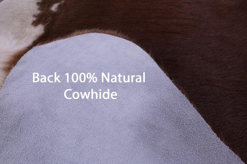 Brown & White Natural Cowhide Rug - XX-Large 7' 7