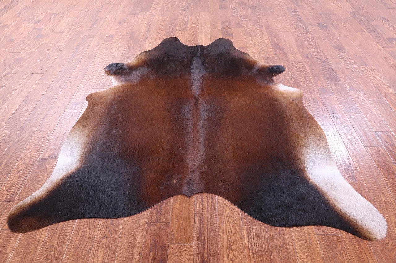 Dark Brown Natural Cowhide Rug - X-Large 7' 3"H x 6' 8"W