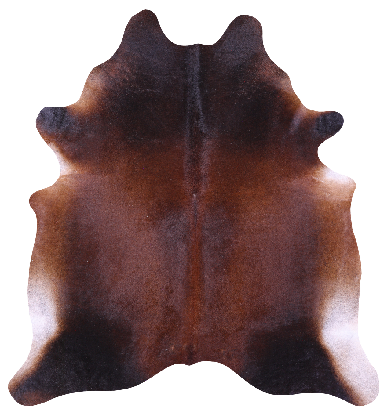 Dark Brown Natural Cowhide Rug - X-Large 7' 3"H x 6' 8"W