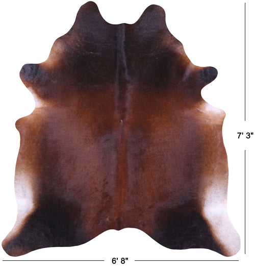 Dark Brown Natural Cowhide Rug - X-Large 7' 3