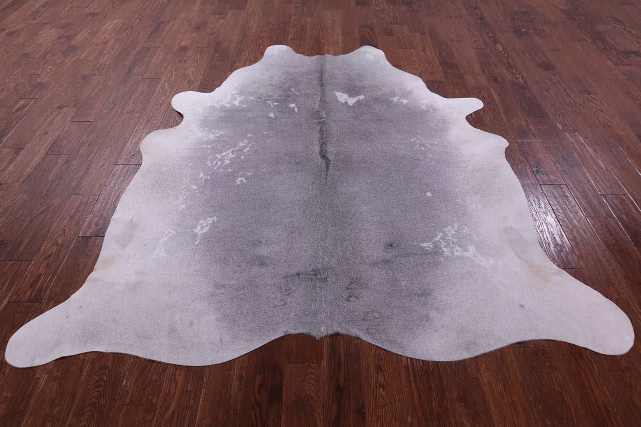Grey & White Natural Cowhide Rug - XX-Large 7' 7"H x 7' 0"W