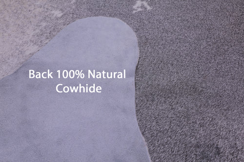 Grey & White Natural Cowhide Rug - XX-Large 7' 7