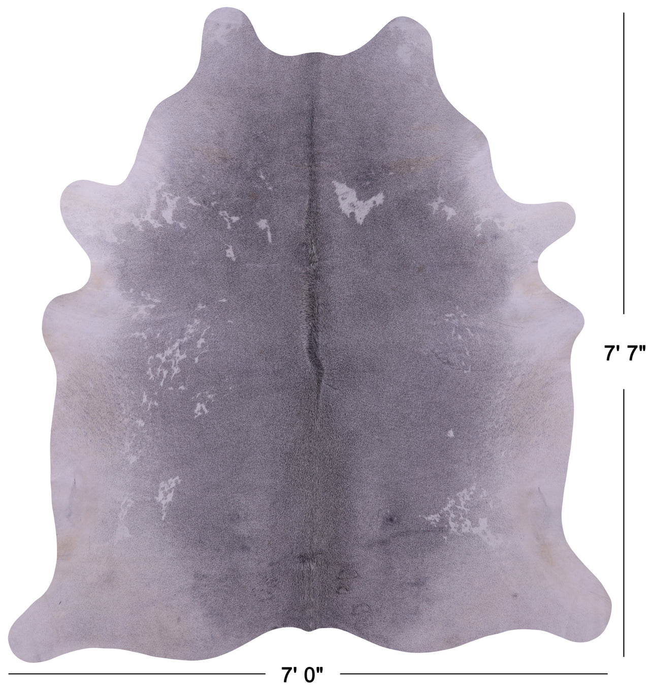 Grey & White Natural Cowhide Rug - XX-Large 7' 7"H x 7' 0"W