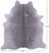 Thumbnail for Grey & White Natural Cowhide Rug - XX-Large 7' 7