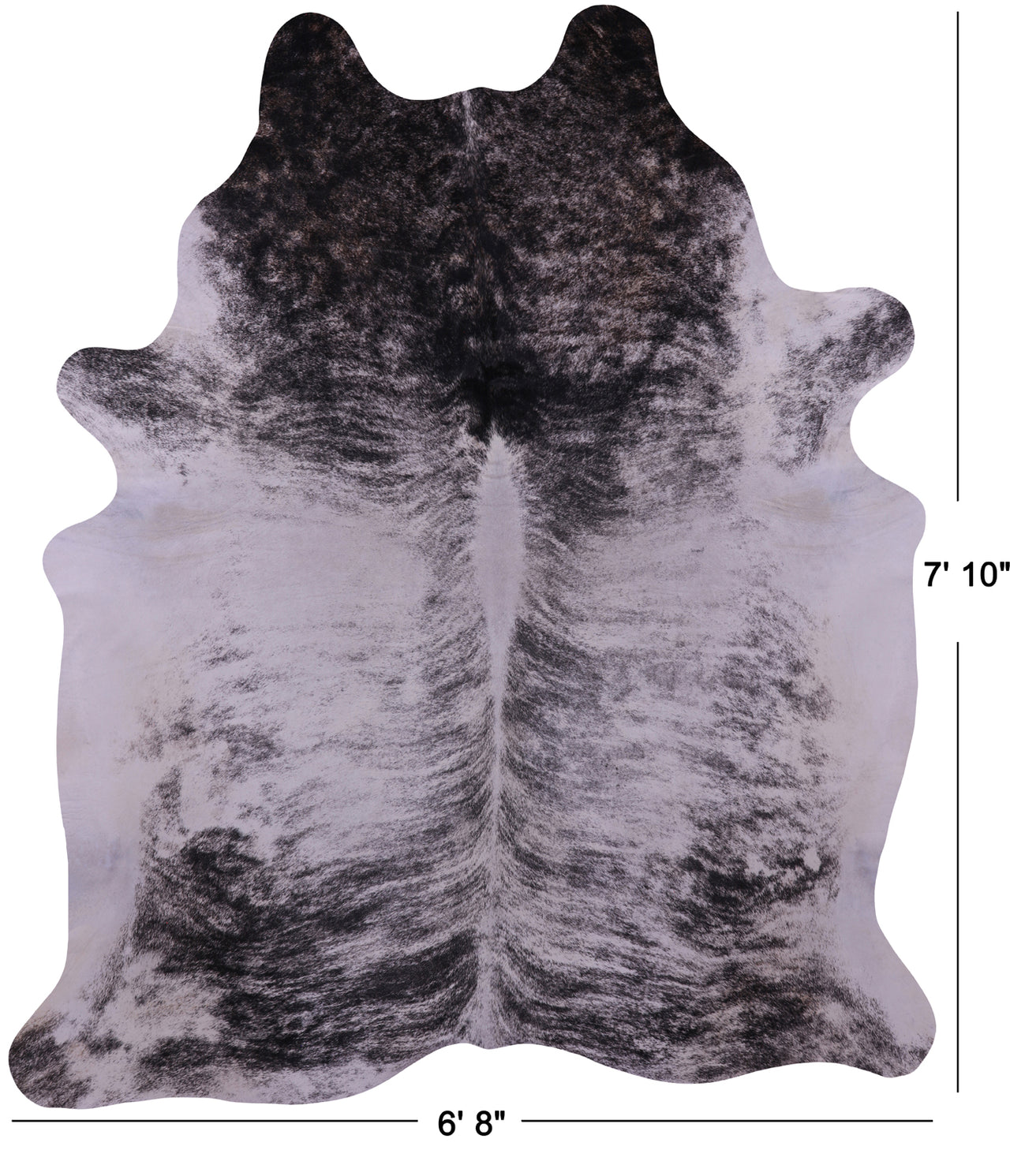 Grey Brindle Natural Cowhide Rug - XX-Large 7' 10"H x 6' 8"W