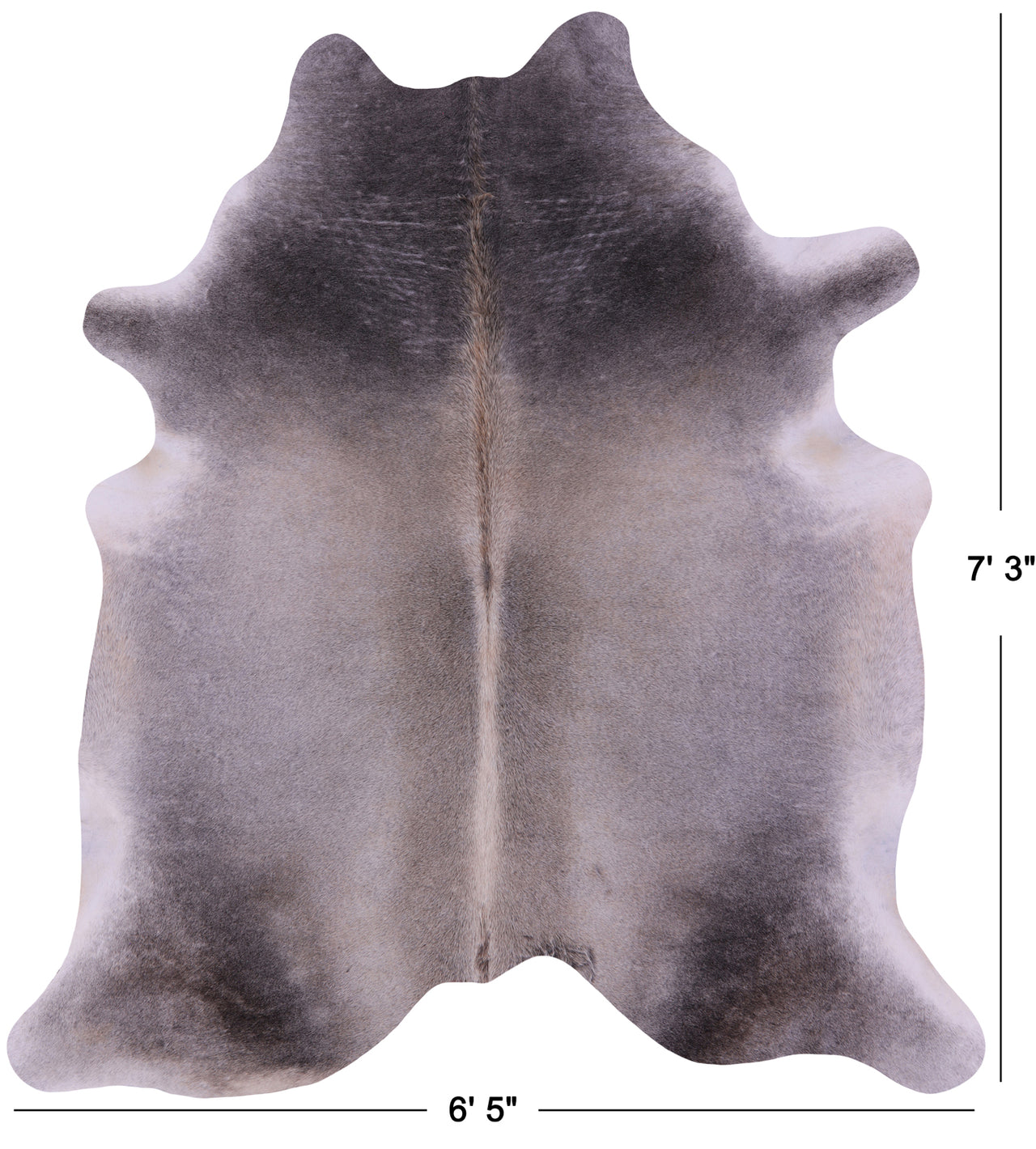 Grey Natural Cowhide Rug - X-Large 7' 3"H x 6' 5"W