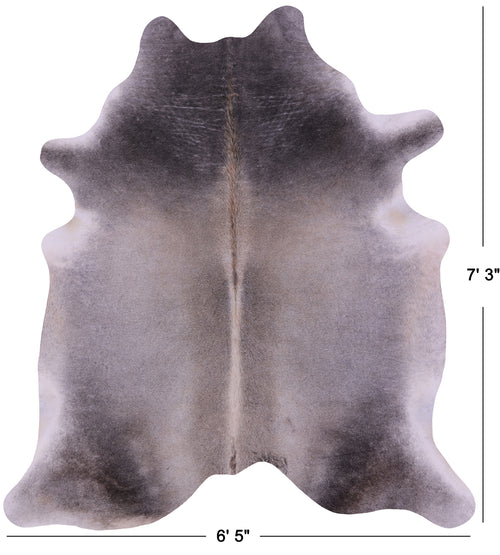 Grey Natural Cowhide Rug - X-Large 7' 3