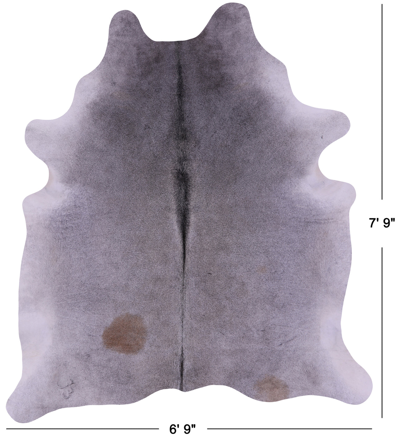 Grey Natural Cowhide Rug - XX-Large 7' 9"H x 6' 9"W