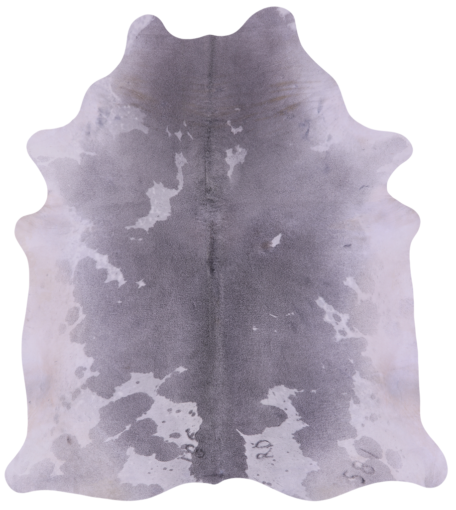 Grey & White Natural Cowhide Rug - XX-Large 8' 0"H x 7' 4"W