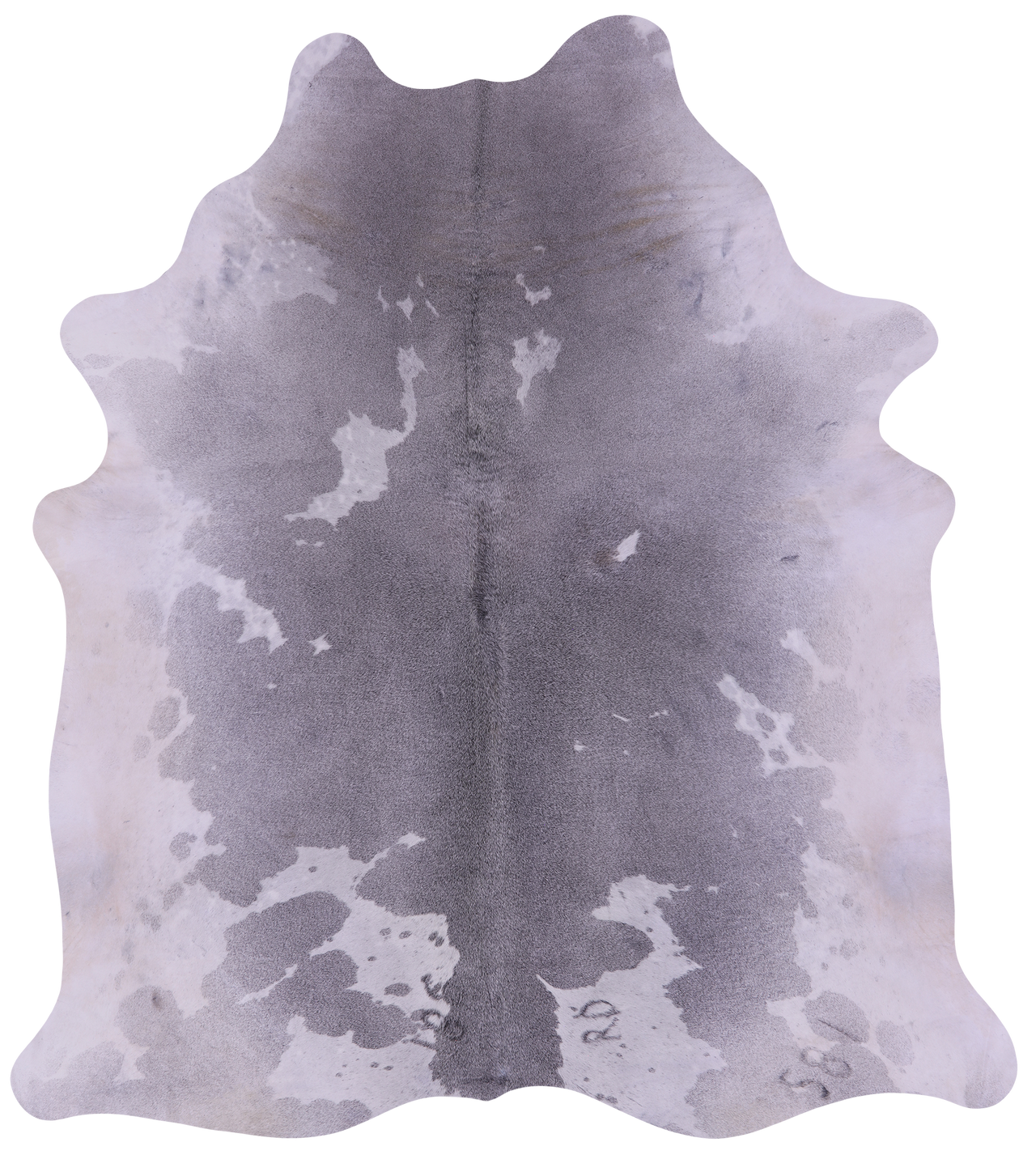 Grey & White Natural Cowhide Rug - XX-Large 8' 0"H x 7' 4"W