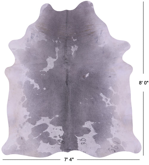 Grey & White Natural Cowhide Rug - XX-Large 8' 0