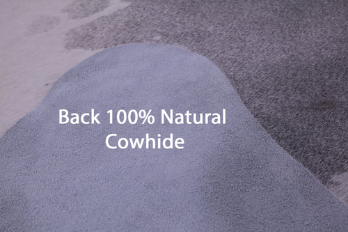 Grey & White Natural Cowhide Rug - XX-Large 8' 0