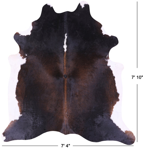 Dark Brown Natural Cowhide Rug - XX-Large 7' 10