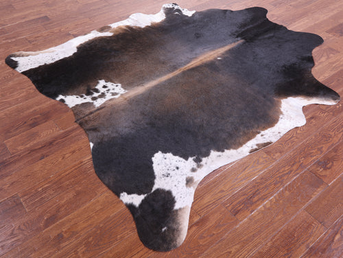 Dark Brown Natural Cowhide Rug - X-Large 7' 2