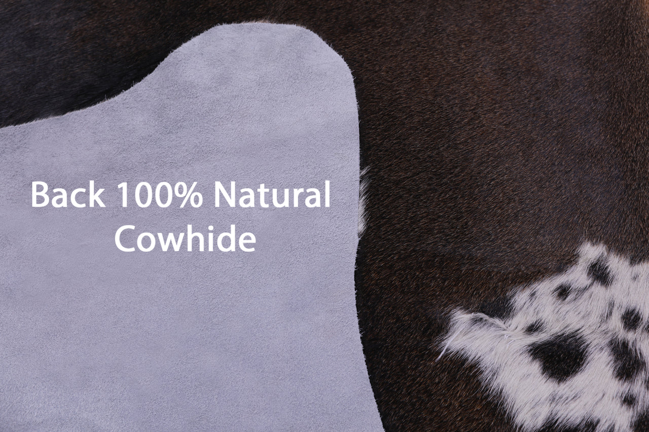 Dark Brown Natural Cowhide Rug - X-Large 7' 2"H x 6' 2"W