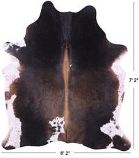 Thumbnail for Dark Brown Natural Cowhide Rug - X-Large 7' 2