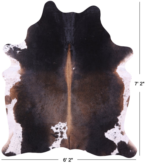 Dark Brown Natural Cowhide Rug - X-Large 7' 2