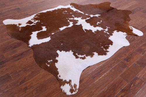 Brown & White Natural Cowhide Rug - XX-Large 8' 0