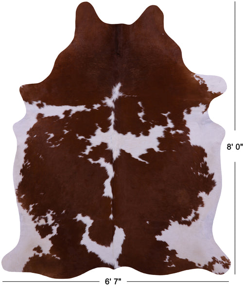 Brown & White Natural Cowhide Rug - XX-Large 8' 0