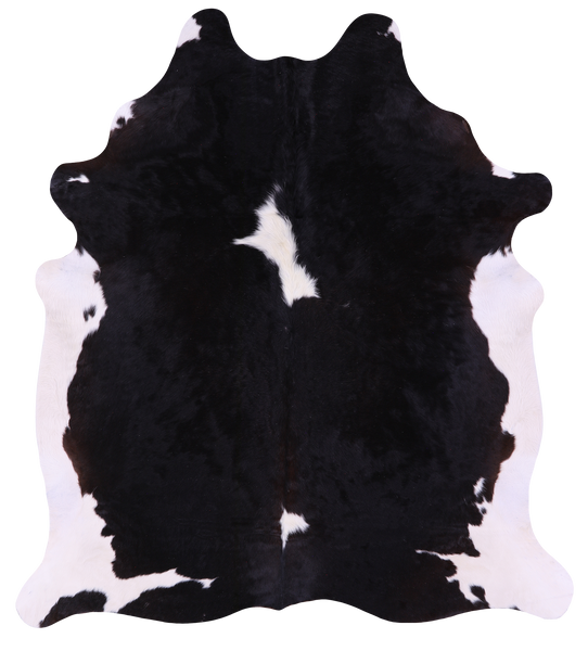 Black & White Natural Cowhide Rug - XX-Large 7' 5"H x 6' 2"W