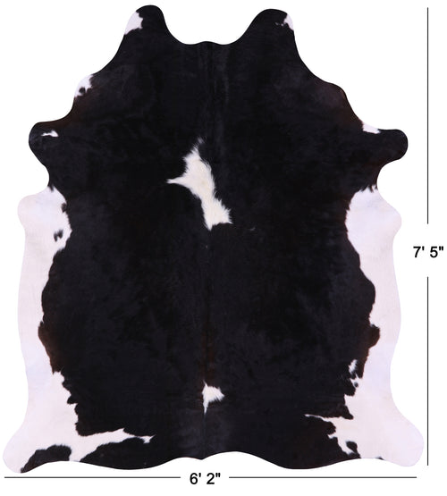 Black & White Natural Cowhide Rug - XX-Large 7' 5