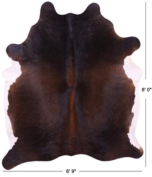 Dark Brown Natural Cowhide Rug - XX-Large 8' 0