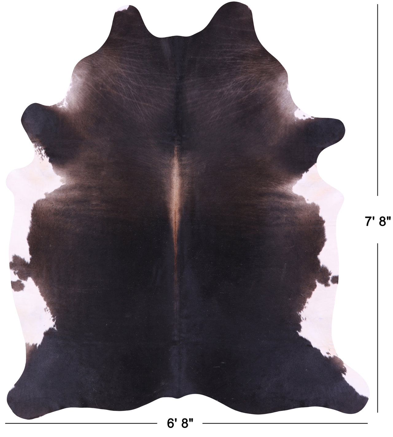 Dark Brown Natural Cowhide Rug - XX-Large 7' 8"H x 6' 8"W
