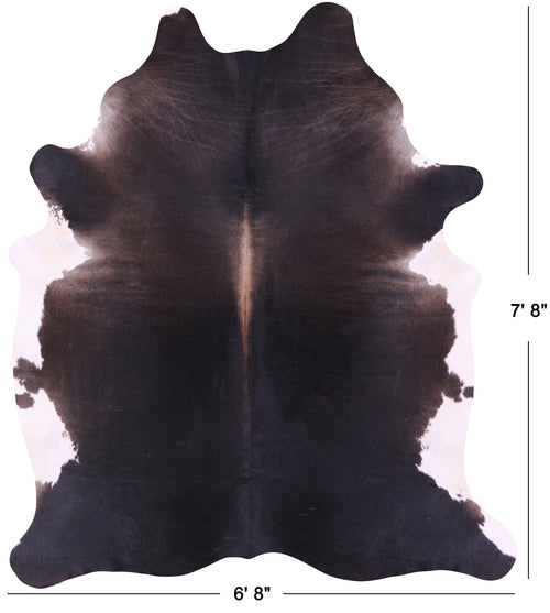 Dark Brown Natural Cowhide Rug - XX-Large 7' 8