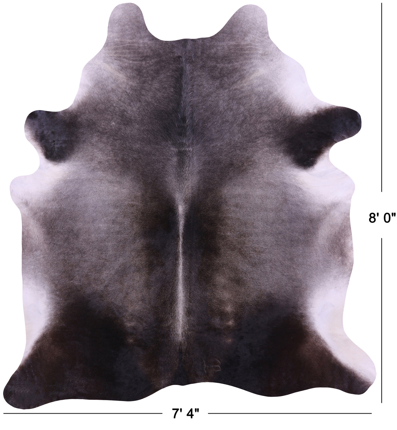 Grey Natural Cowhide Rug - XX-Large 8' 0"H x 7' 4"W