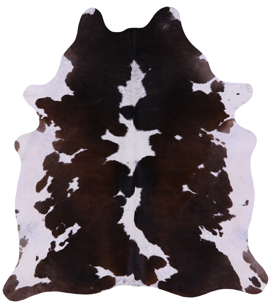 Brown & White Natural Cowhide Rug - XX-Large 7' 5"H x 6' 6"W