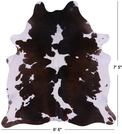 Brown & White Natural Cowhide Rug - XX-Large 7' 5