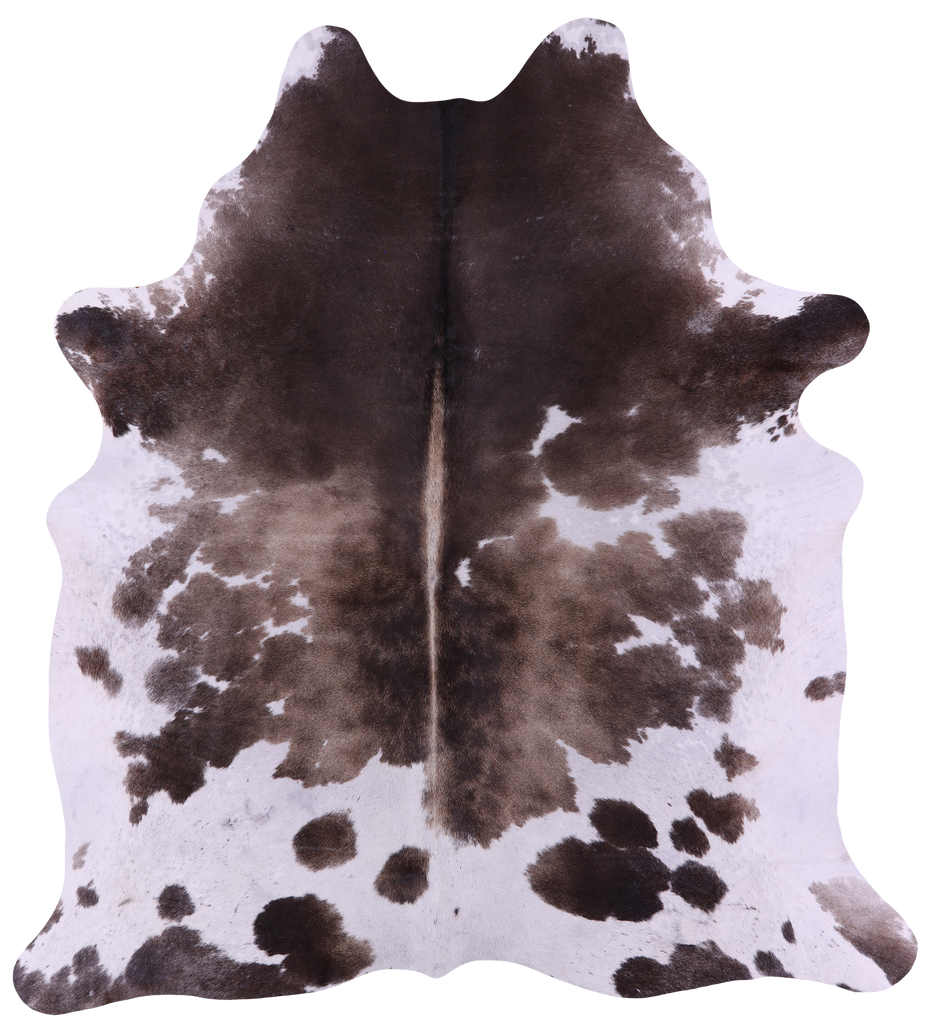 Brown & White Natural Cowhide Rug - X-Large 7' 2"H x 6' 6"W