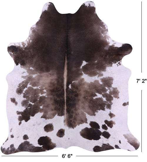 Brown & White Natural Cowhide Rug - X-Large 7' 2
