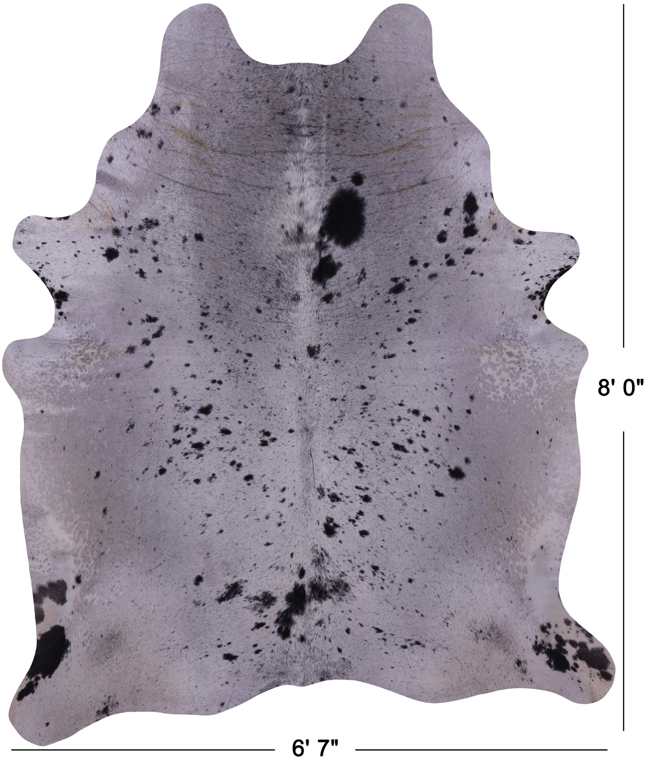 Black Salt & Pepper Natural Cowhide Rug - XX-Large 8' 0"H x 6' 7"W