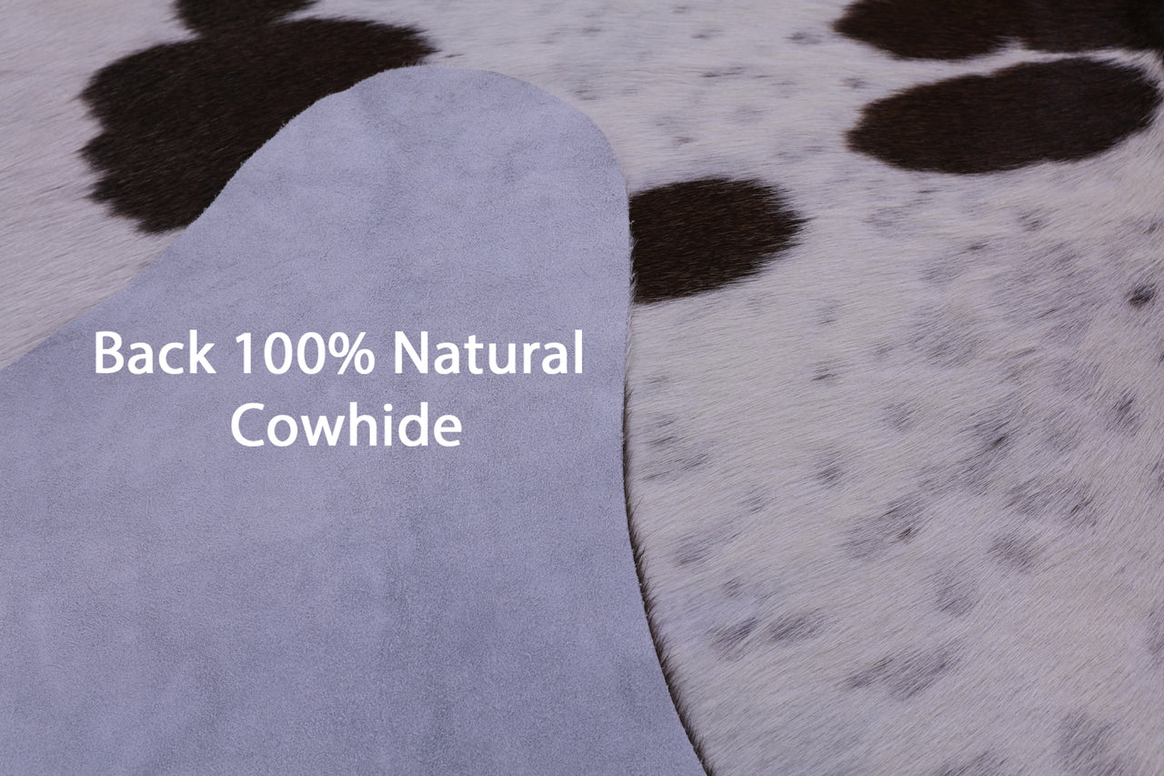 Brown & White Natural Cowhide Rug - X-Large 7' 2"H x 6' 8"W