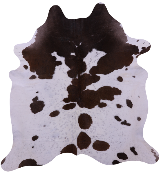 Brown & White Natural Cowhide Rug - X-Large 7' 2"H x 6' 8"W